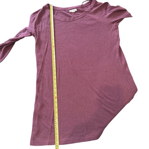 Artisan NY Womens Burgundy Waffle Knit Tunic With Crochet Sleeve Accents size XL - Picture 11 of 11